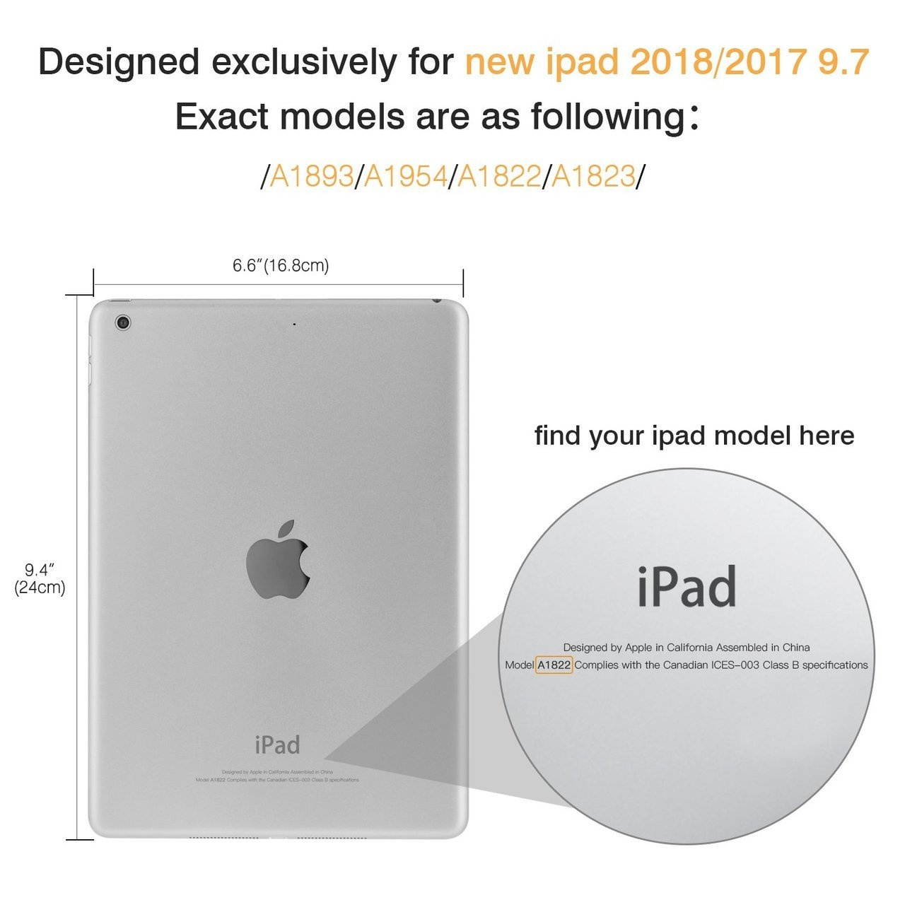 Smart Folio Case with Built-in Apple Pencil Storage for iPad 9.7-inch (2018/2017) - Aquamarine