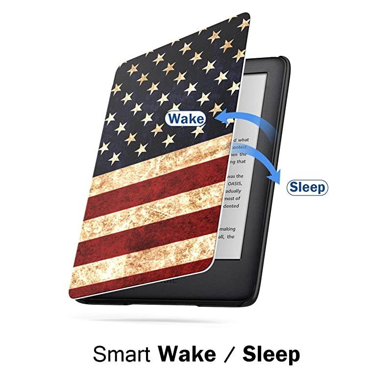 Case Fits AllNew Kindle 10th Generation 2019 Release Only Thinnest Protective Shell Cover with Auto WakeSleep Will Not Fit Kindle Paperwhite 10th Generation 2018 US Flag