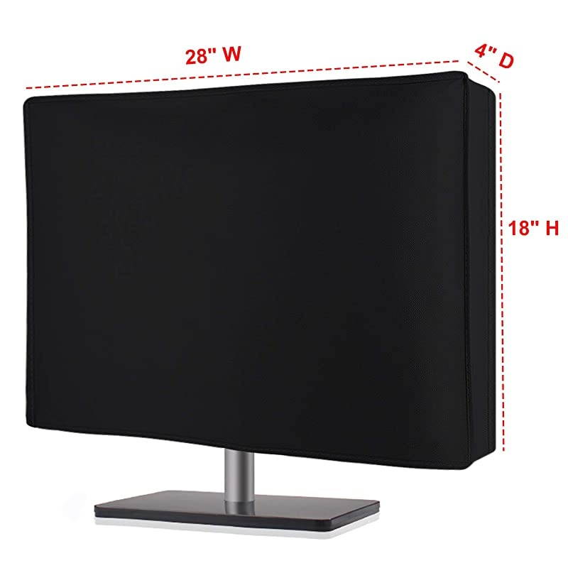 Smooth Nonwoven Monitor Dust Cover for 27 28 29 LED LCD Screens Flat Panel HD Display Size 28W x 18H x 4D Black