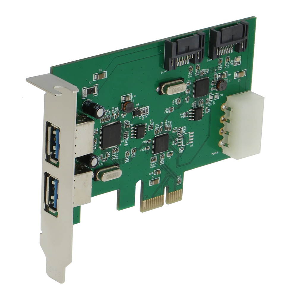 SEDNA - PCIE 2 Port USB 3.0 + 2 Port SATA 6G Combo Adpater with Low Profile Bracket