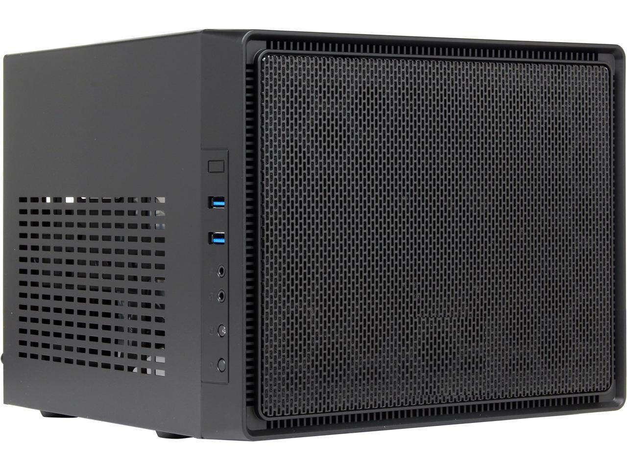 Adamant Custom 10-Core Liquid Cooled Compact Size Mini ITX Computer Intel i9 10900K 3.7Ghz Z490 AORUS 32Gb DDR4 500Gb NVMe 3500MBs SSD 3TB HDD 600W WiFi Bluetooth USB Type-C HDMI DisplayPort