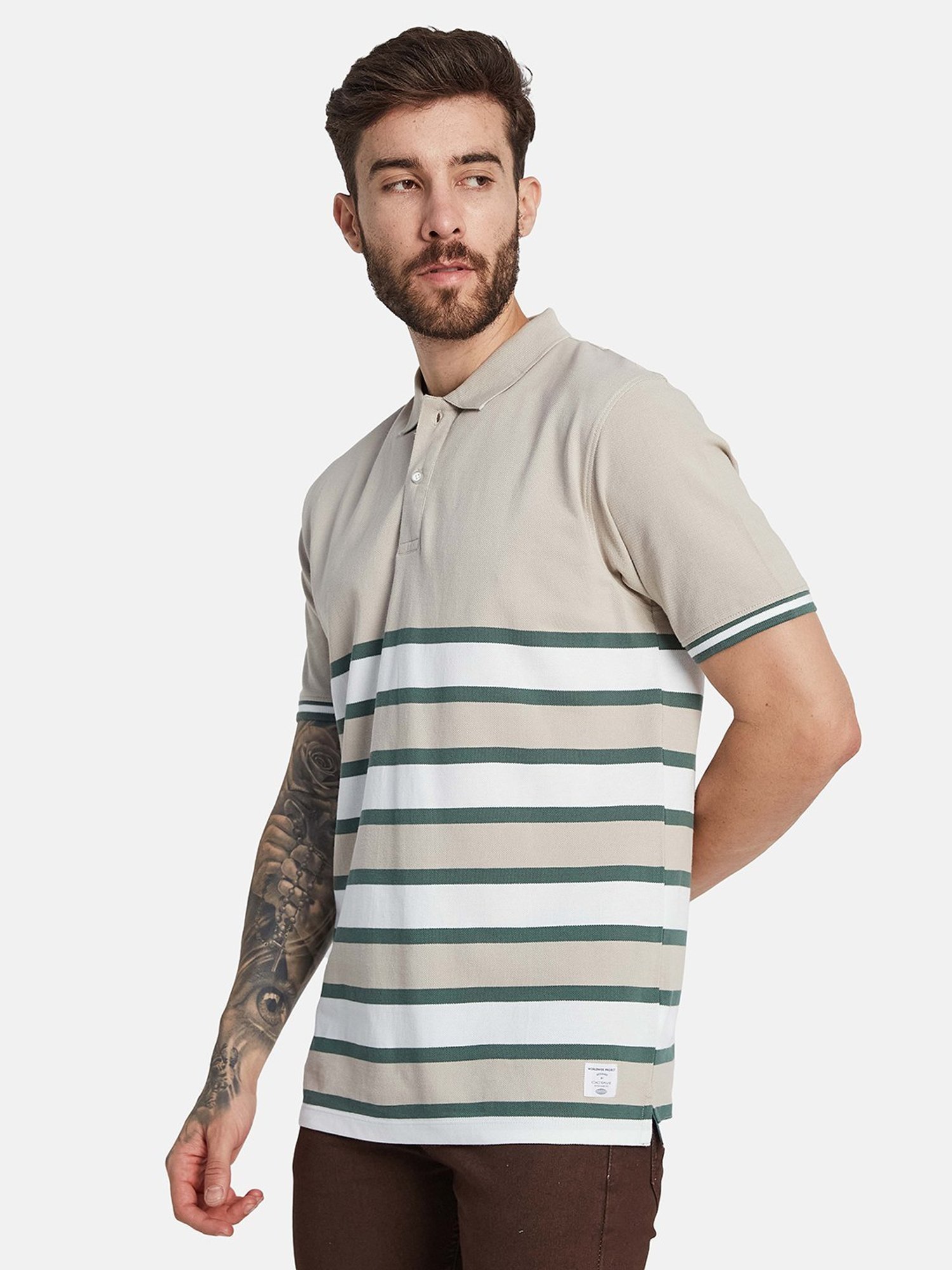 Octave Mastic Regular Fit Striped Polo T-Shirt