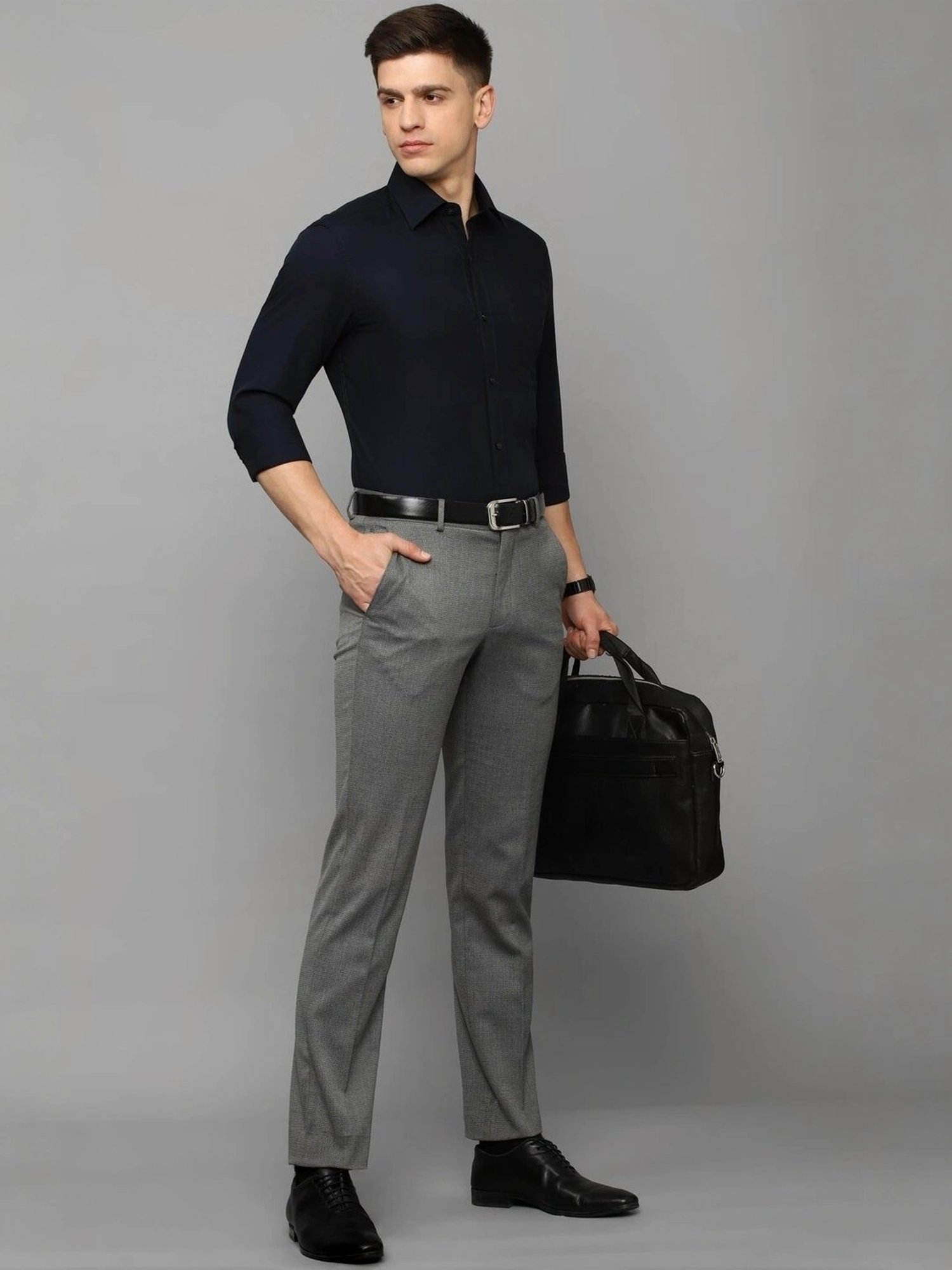 Louis Philippe Navy Regular Fit Shirt
