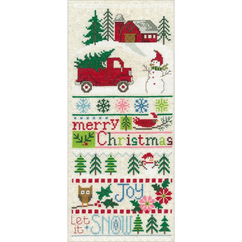 Imaginating Counted Cross Stitch Kit 5.5"X13"-Merry Christmas Sampler (14 Count)