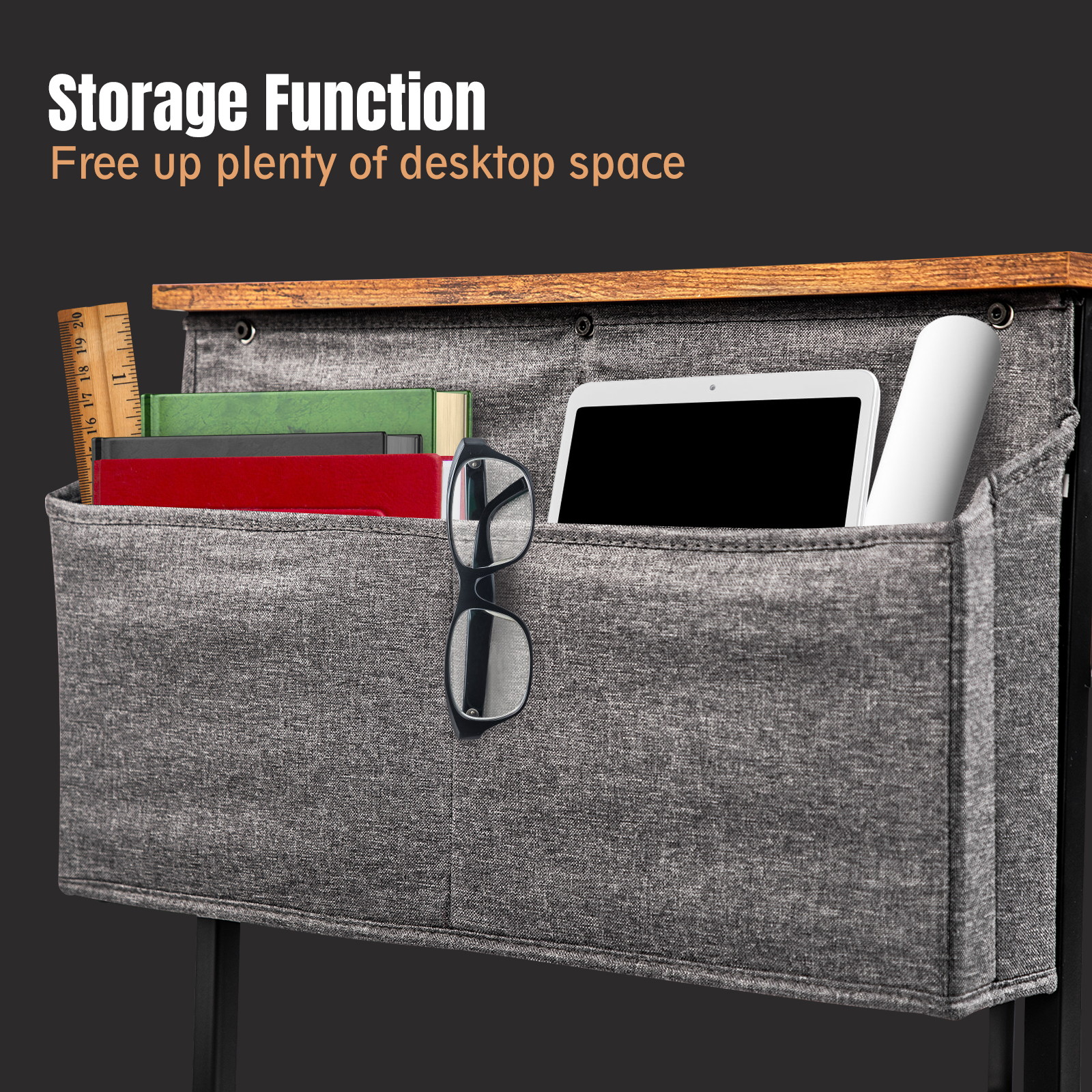 Weekan 47.2" Office Gaming Desk, Rustic Computer Desk With Storage Shelves, Modern Industrial Corner Desk For Laptop, Office Home Writing Table