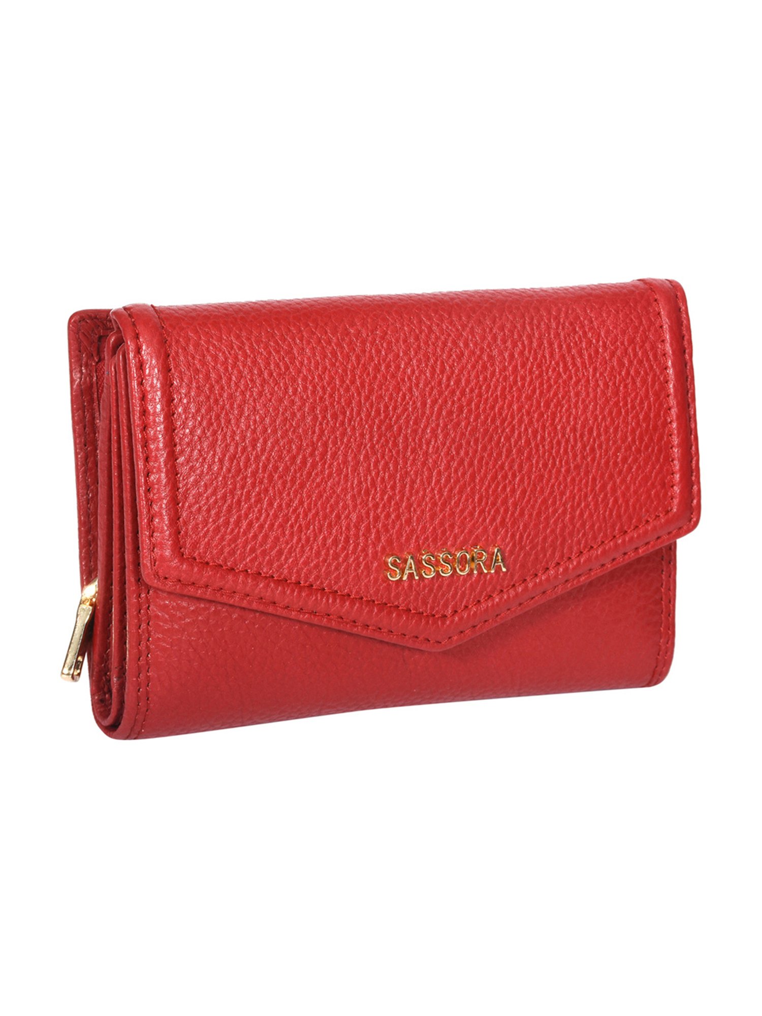 Sassora Lyla Red Small Leather Wallet for Women