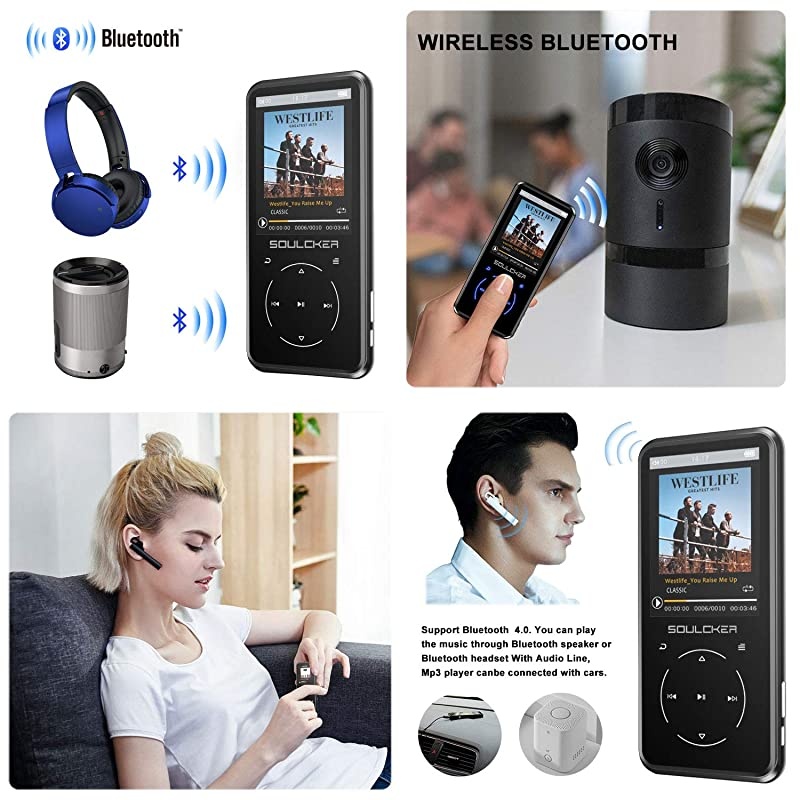 Player, 16GB Player with Bluetooth 4.0, Portable HiFi Lossless Sound Music Player with FM Radio Voice Recorder E-Book 2.4'' Screen, Support up to 128GB (Headphone, Sport Armband Included)