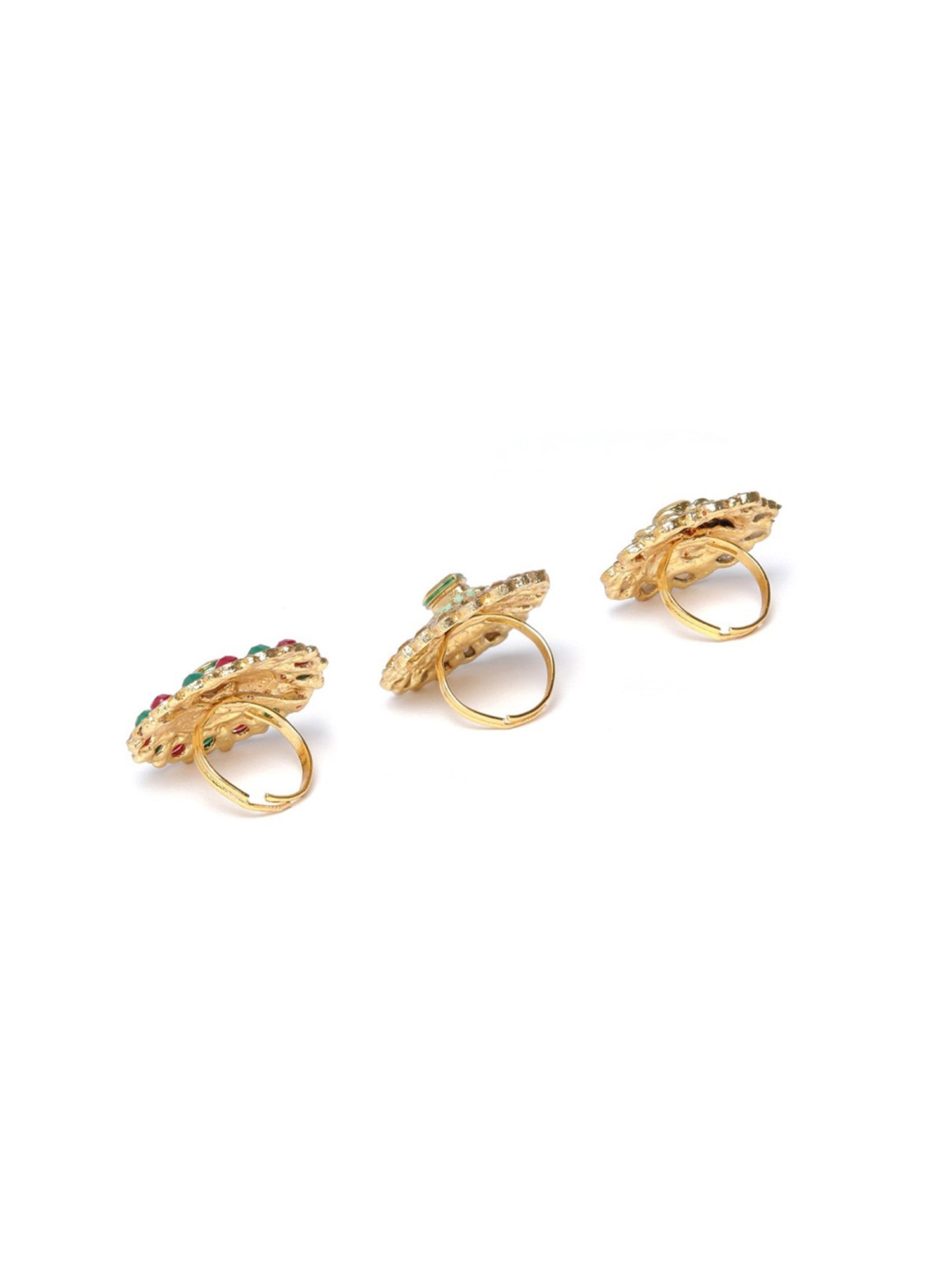 Accessorize London Women's Jewel Embellished Rings Set Of Three White