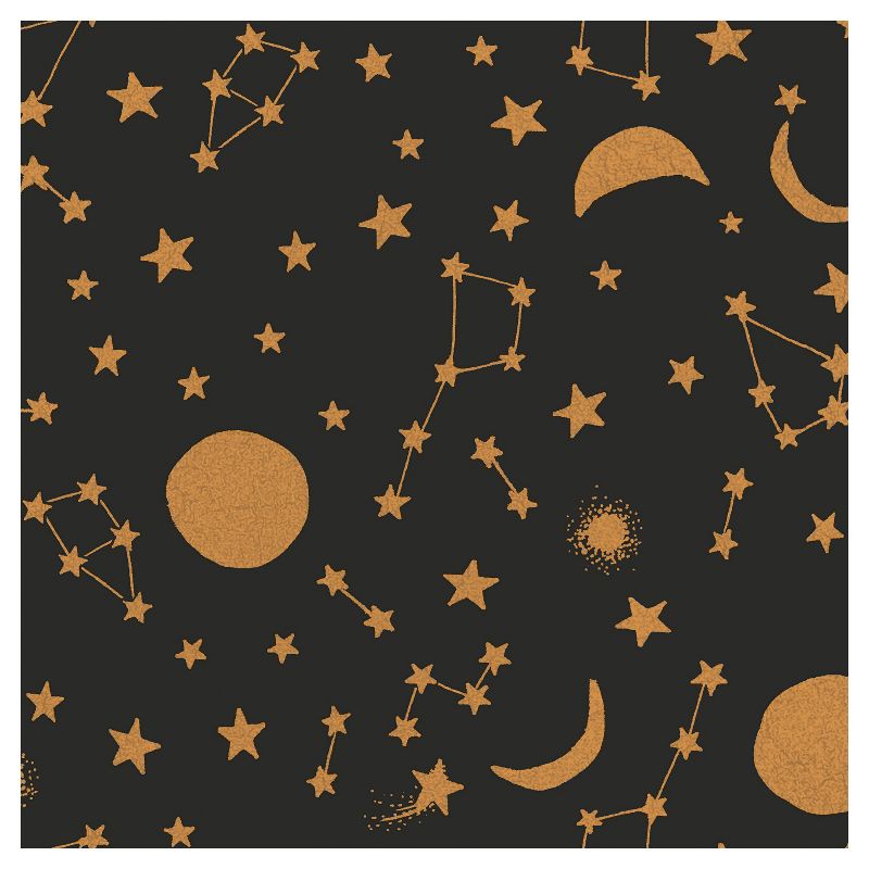 Tempaper Kids' Celestial Self-Adhesive Removable Borders Wallpaper Black/Gold