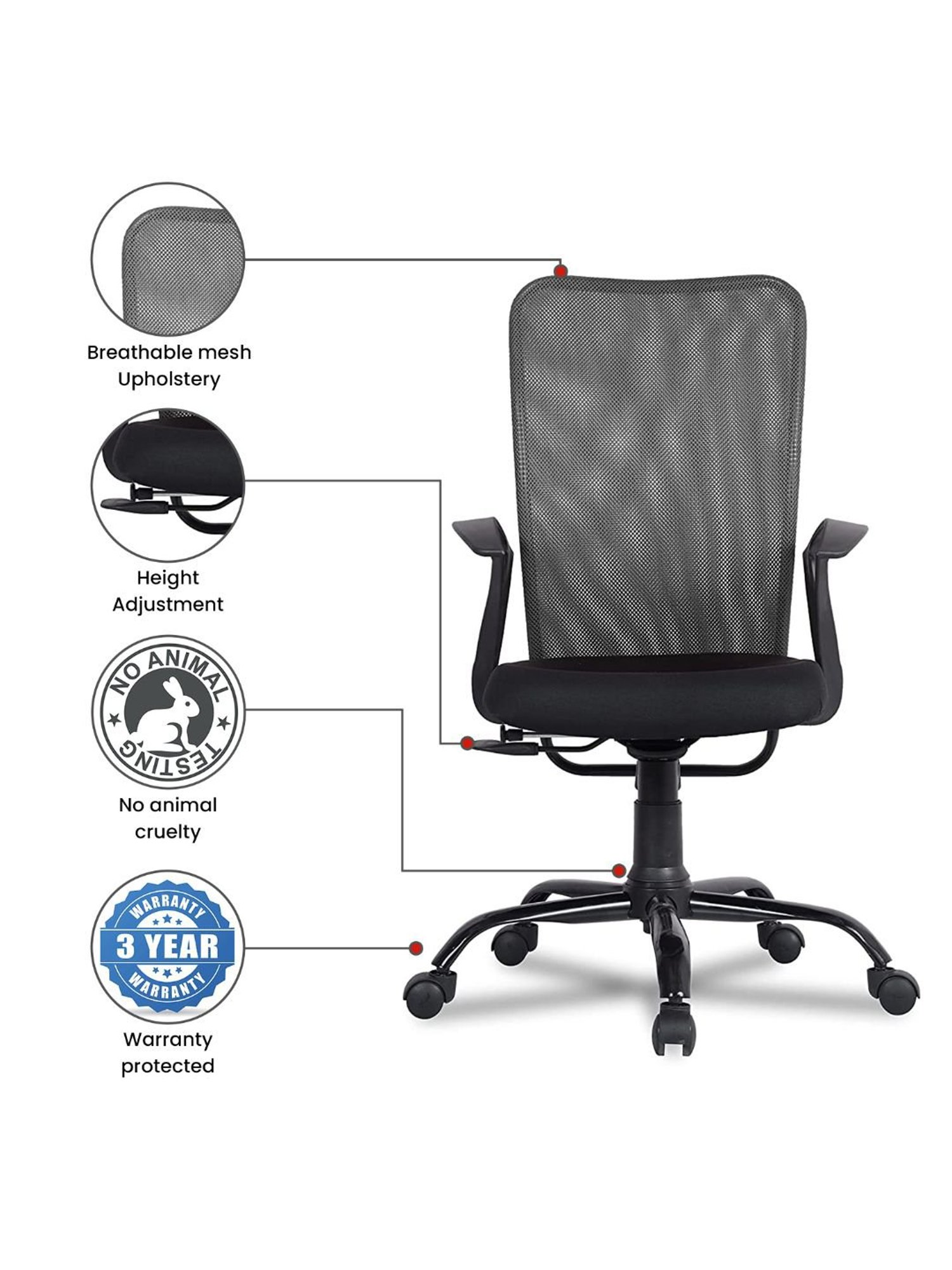 Green Soul Seoul Grey Foam Ergonomic Office Chair