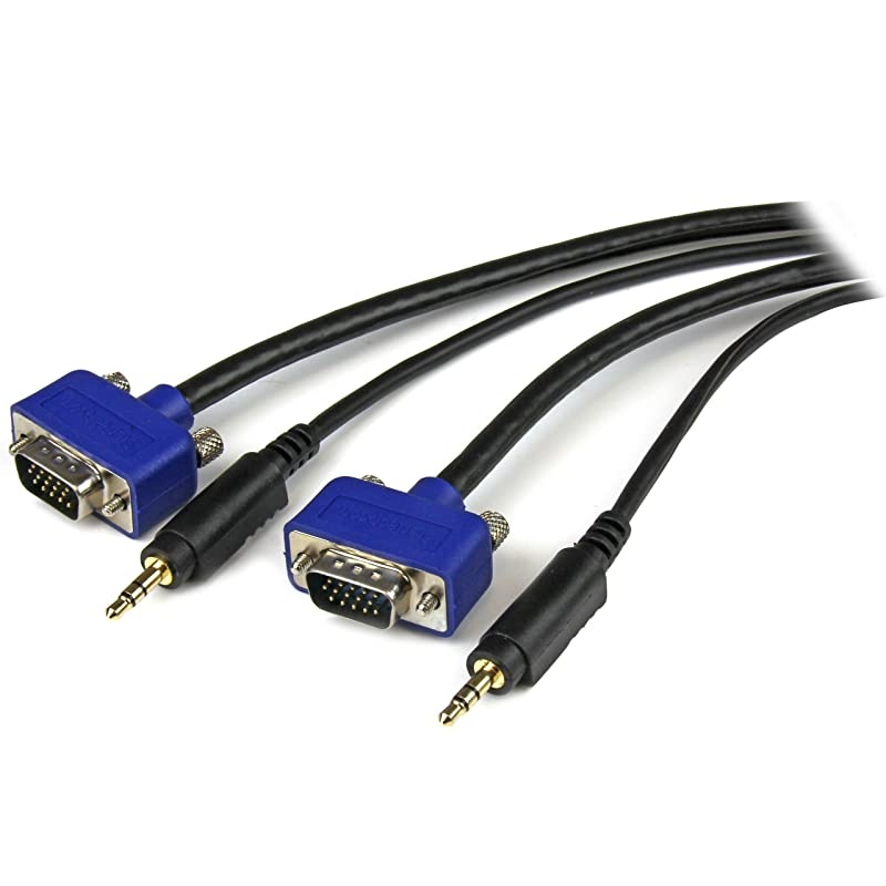 com 6 ft 18 m VGA Cable with Audio HD15 VGA with Audio Coaxial High Resolution MaleMale VGA Monitor Cable MXTHQMM6A
