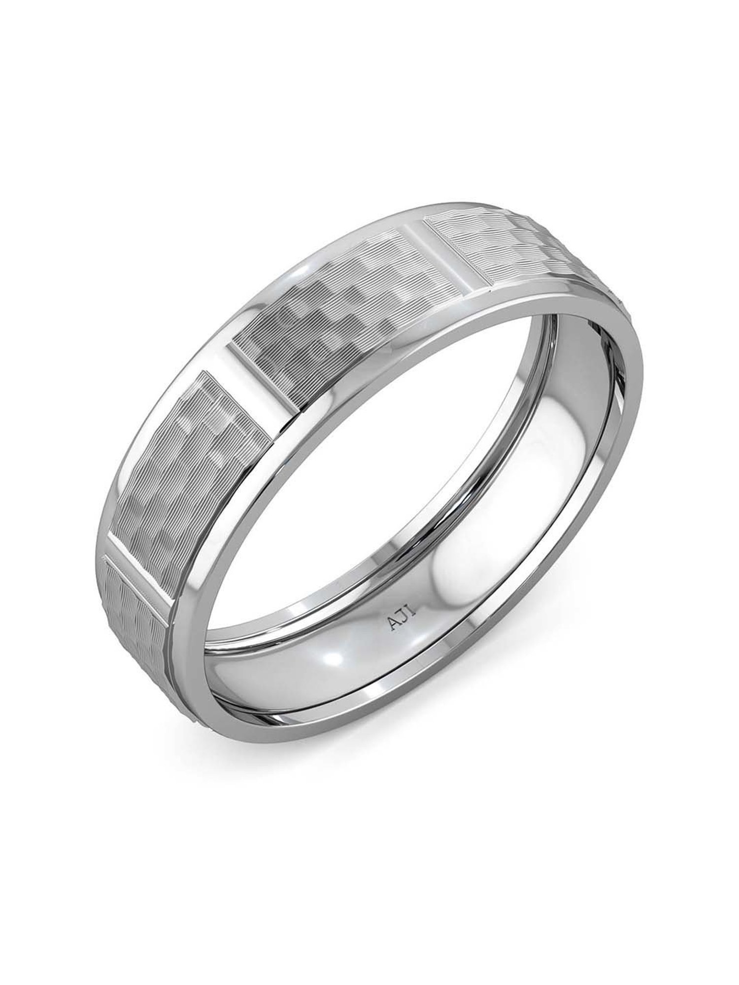 Joyalukkas Unique Checks Motif Men's 950 Platinum Ring