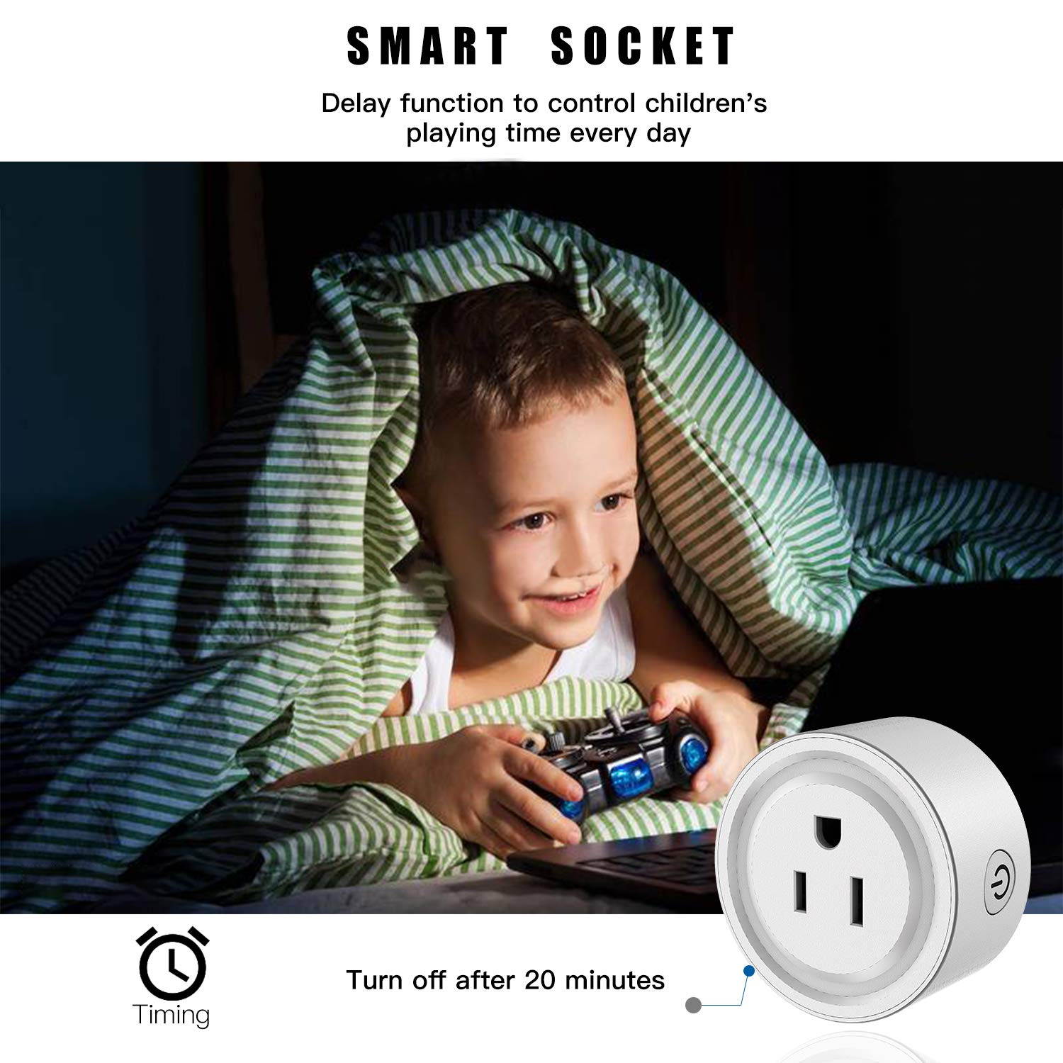 Smart Plug Compatible with Alexa Google Assistant Siri IFTTT, MagicLight WiFi App Control Timer Schedule Smart Outlet, No Hub Required, FCC Certified 1200W Smart WiFi Socket (4Pack)