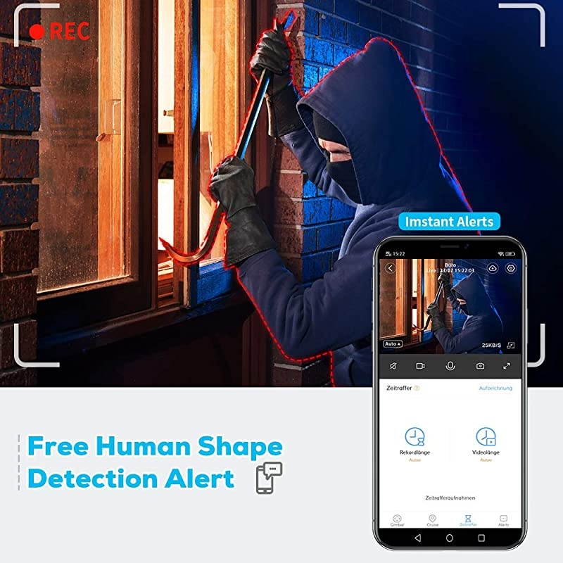 Outdoor Security Camera 3MP Bullet Door Camera IP66 Colorful Night Vision Home Surveillance System Work with Alexa TwoWay Audio Motion Detector AlarmRecording Set of 2