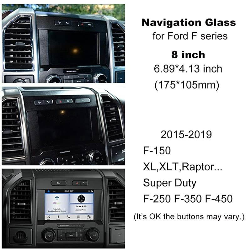 for Ford F150 Accessories 8 Navigation Screen Protector for Ford F150 F250 F350 F450 Super Duty 2019 2018 2017 2016 2015 XL XLT Raptor F Series Touch Screen Tempered Glass Film Cover