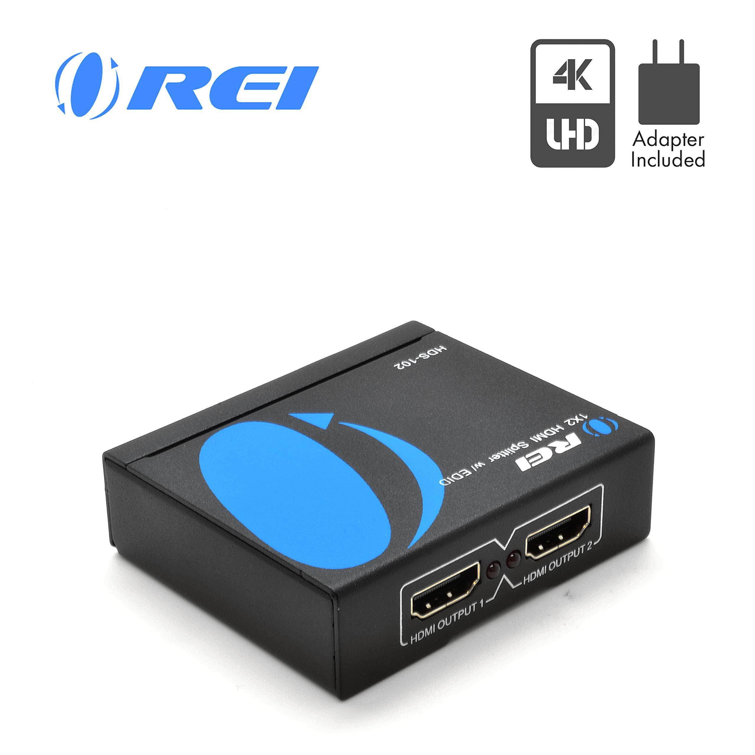 OREI HDS-102 1x2 Powered 1080P HDMI Splitter with 3D Resolutions & Full Ultra HD 4K/2K