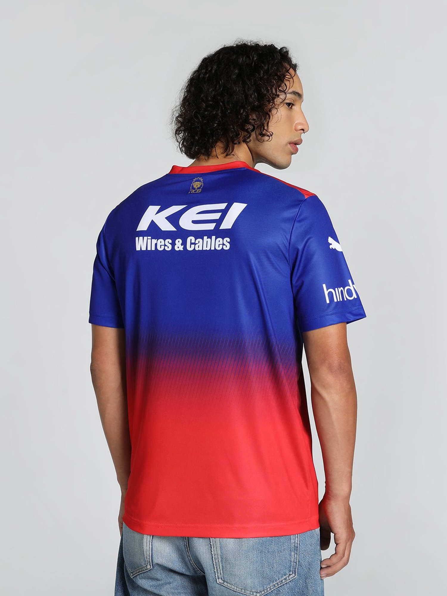 Puma Teamsport x RCB 2024 Blue & Red Regular Fit Printed Replica Jersey