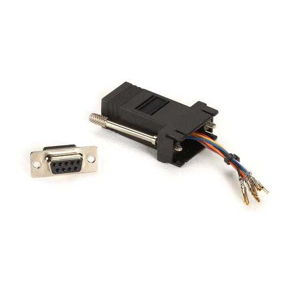 MODULAR ADAPTER DB9-F TO RJ45-F THMB BK