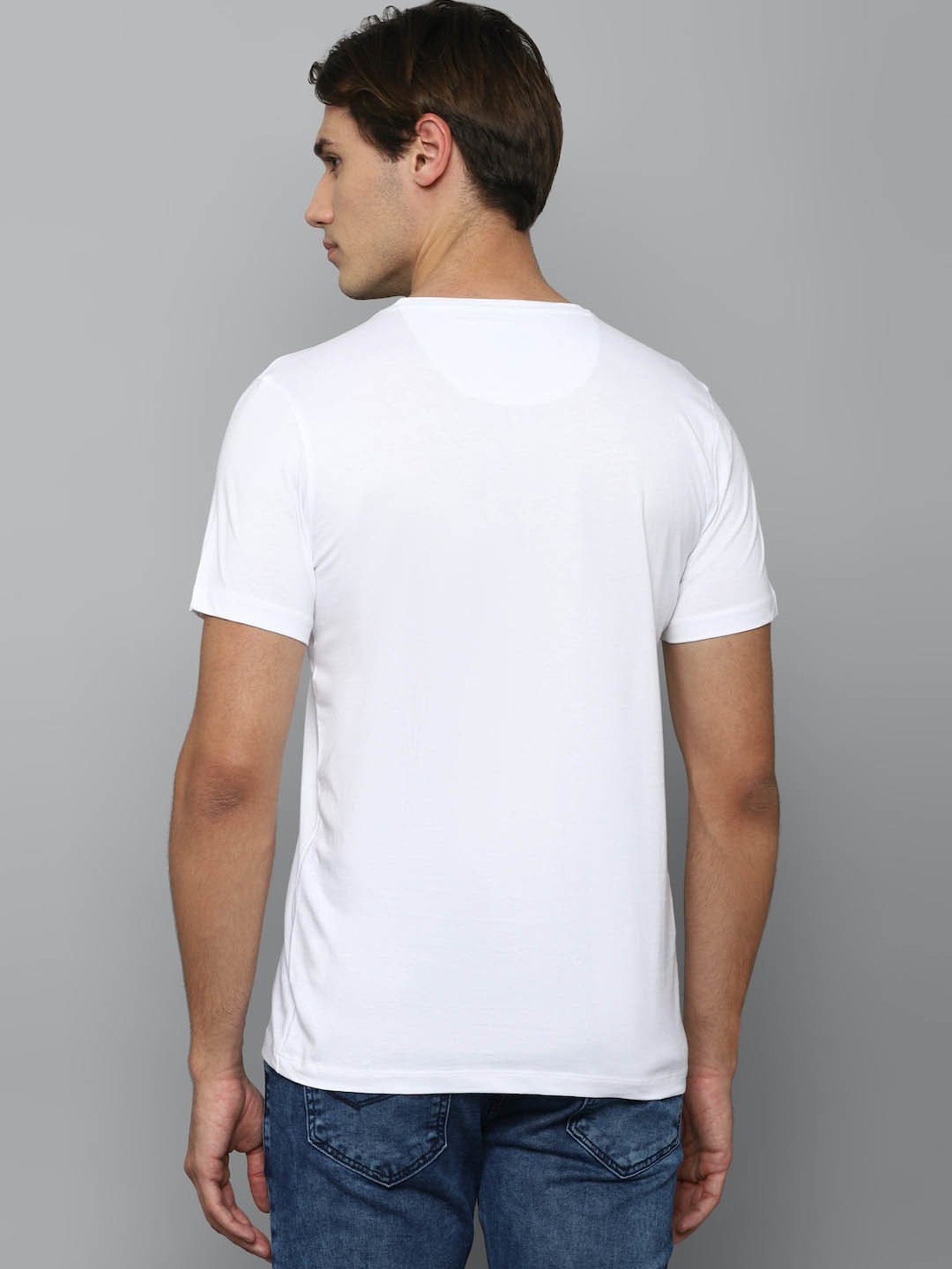 Louis Philippe Jeans White Slim Fit T-Shirt