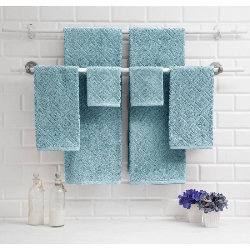 6pc LaRue Turkish Cotton Bath Towel Set Green - Makroteks