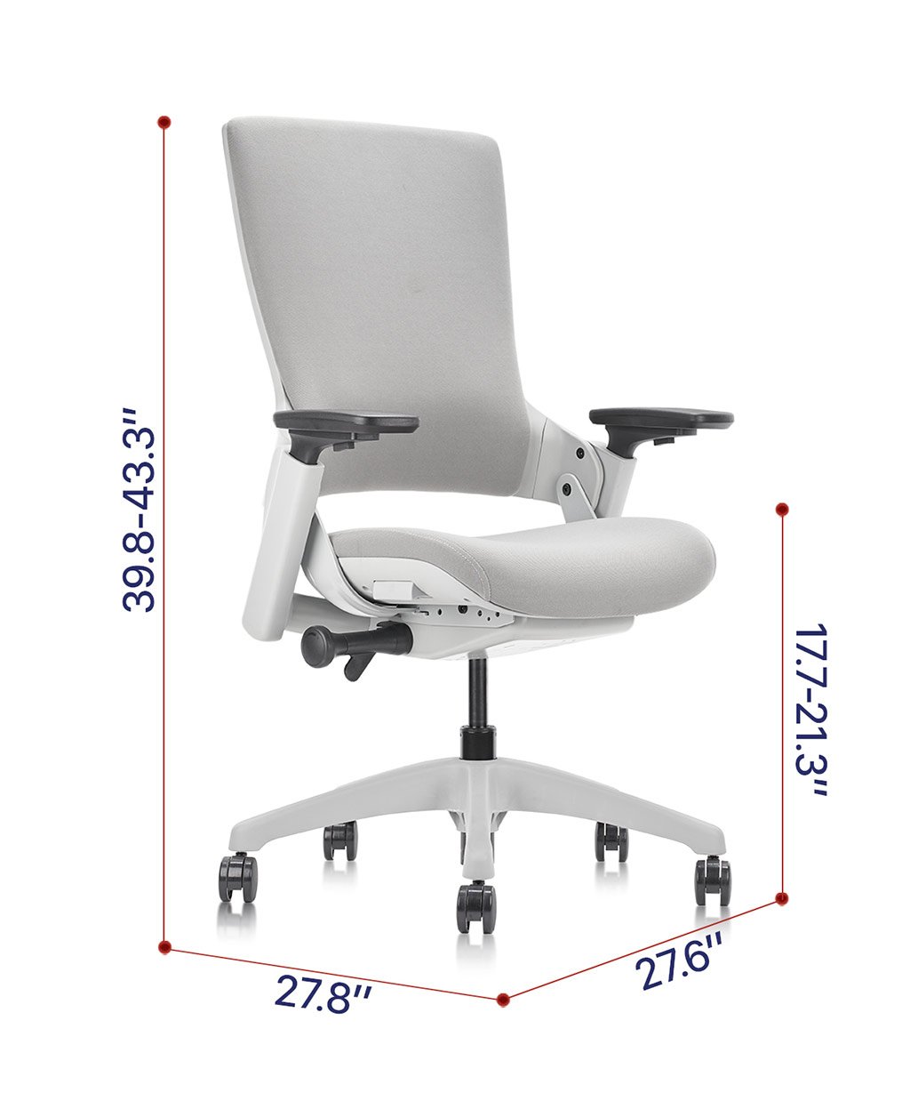 COLAMY Ergonomic High Swivel Executive Chair with Adjustable Height 3D Arm Rest Lumbar Support and Upholstered Back for Home Office Gray New Version