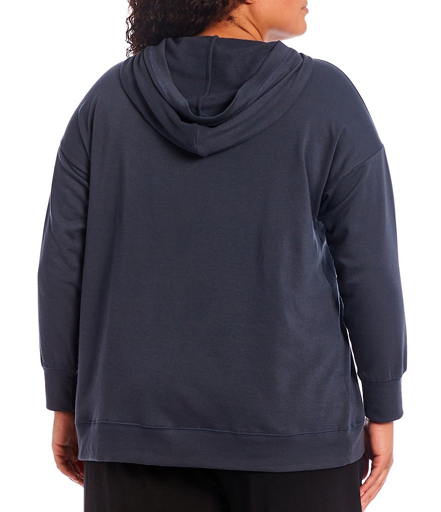 Democracy Plus Size Floral Print 3/4 Puff Sleeve V-Neck Knit Top