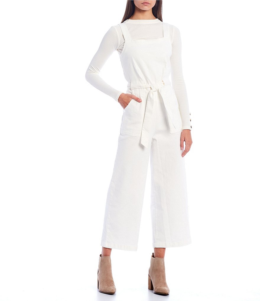 Coco + Jaimeson Strapless Elastic-Waist Laser-Cut Embroidered Knit Jumpsuit