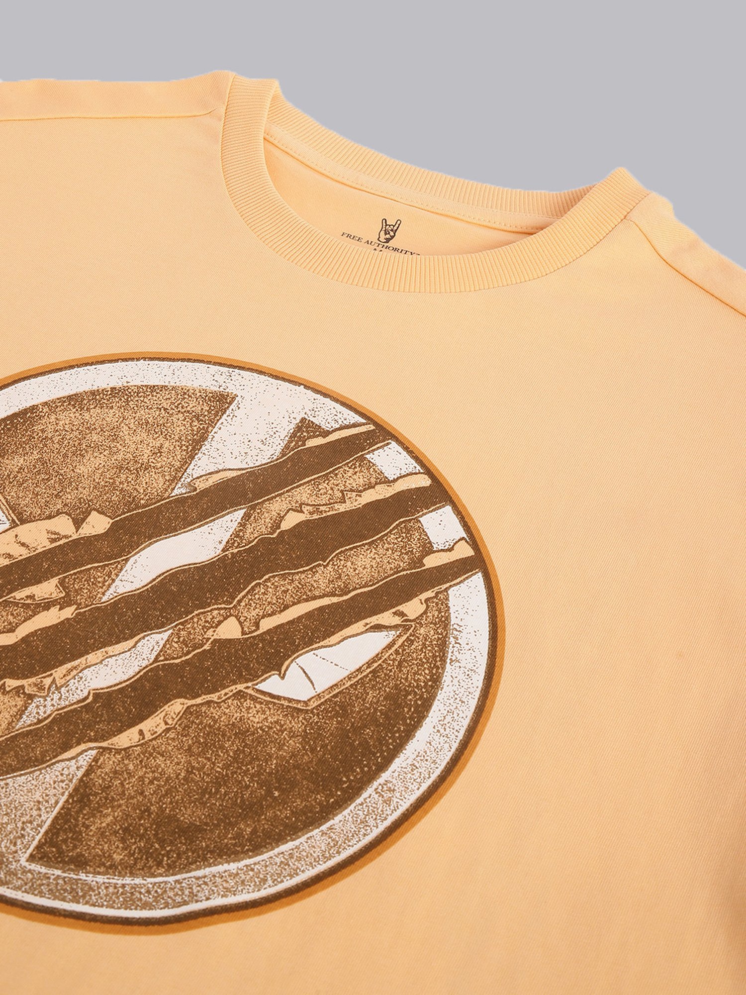 Free Authority Peach Cotton Oversized T-Shirt