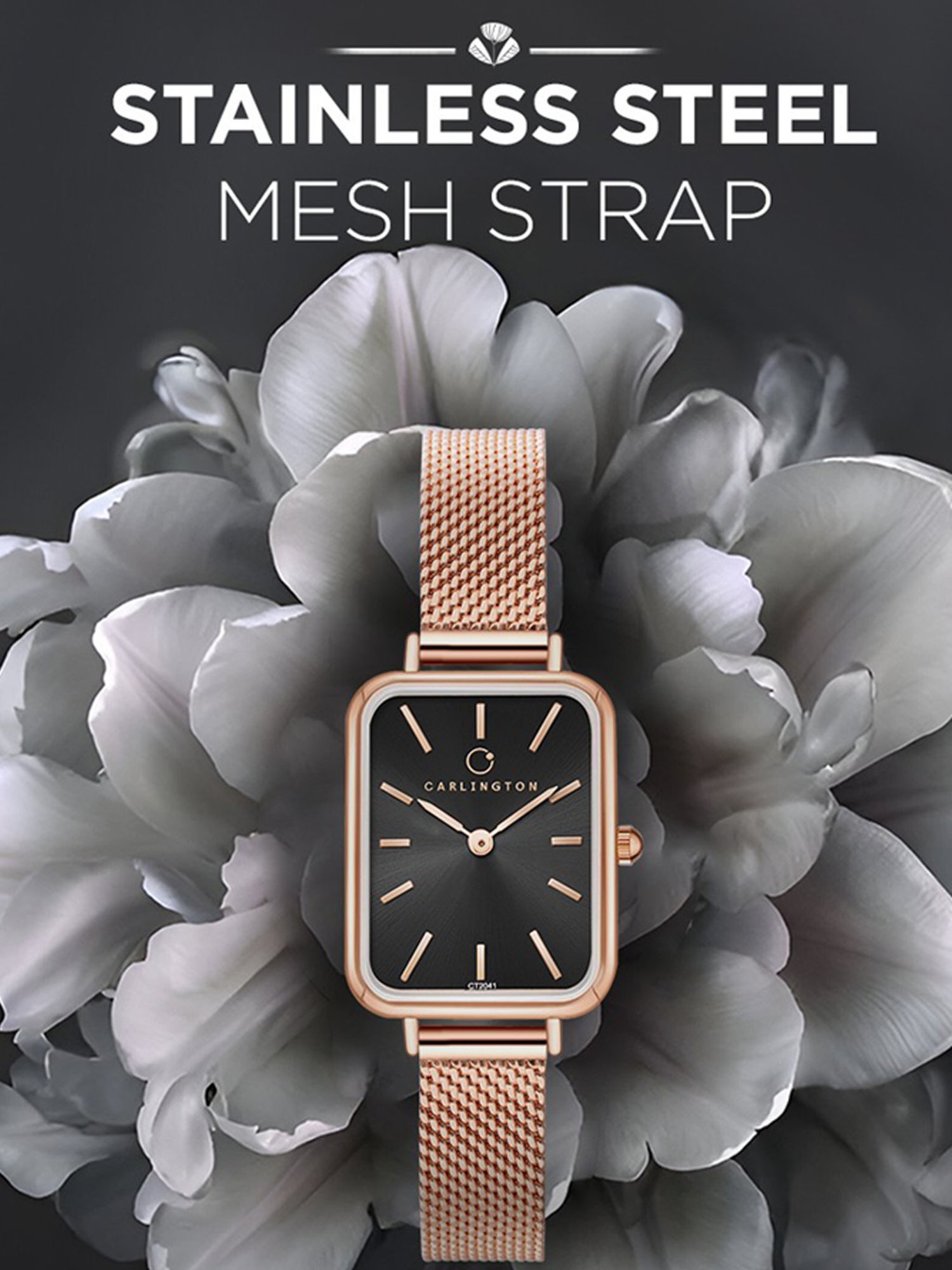 Carlington Iconic 2041 RoseBlack Analog Watch for Women