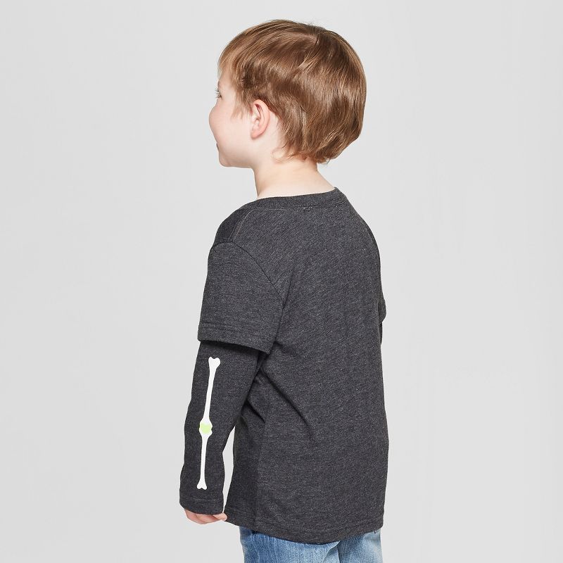 Toddler Boys' Get Spooky! Long Sleeve Layered T-Shirt - Cat & Jack™ Black 12M