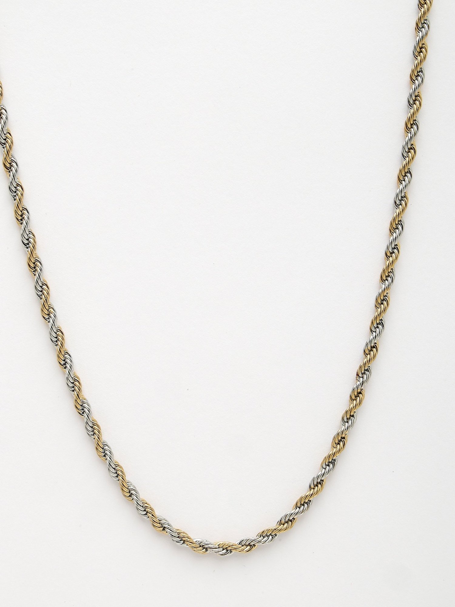 NVR Men Rhodium-Plated Stainless Steel Chain