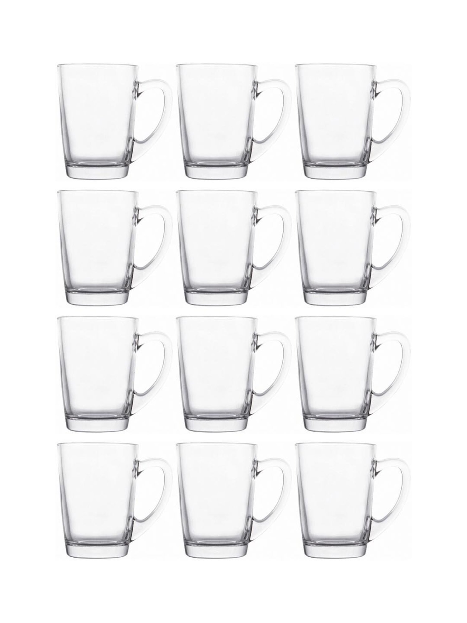Goodhomes Transparent Glass Coffee Mugs (115 ml) - Set of 12