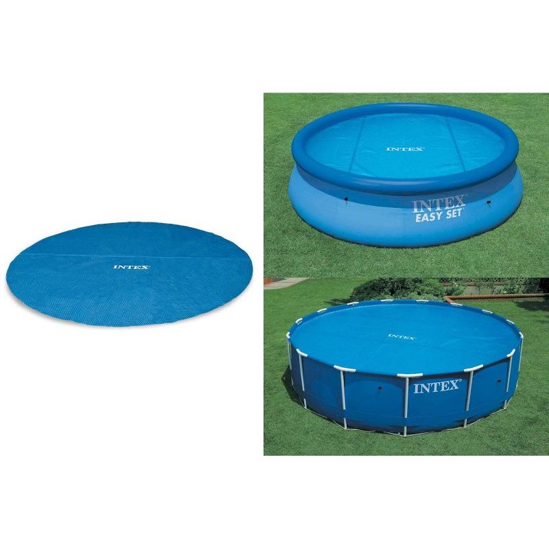Intex 12' Swimming Pool Solar Cover Tarp & 12' Swimming Pool Debris Cover