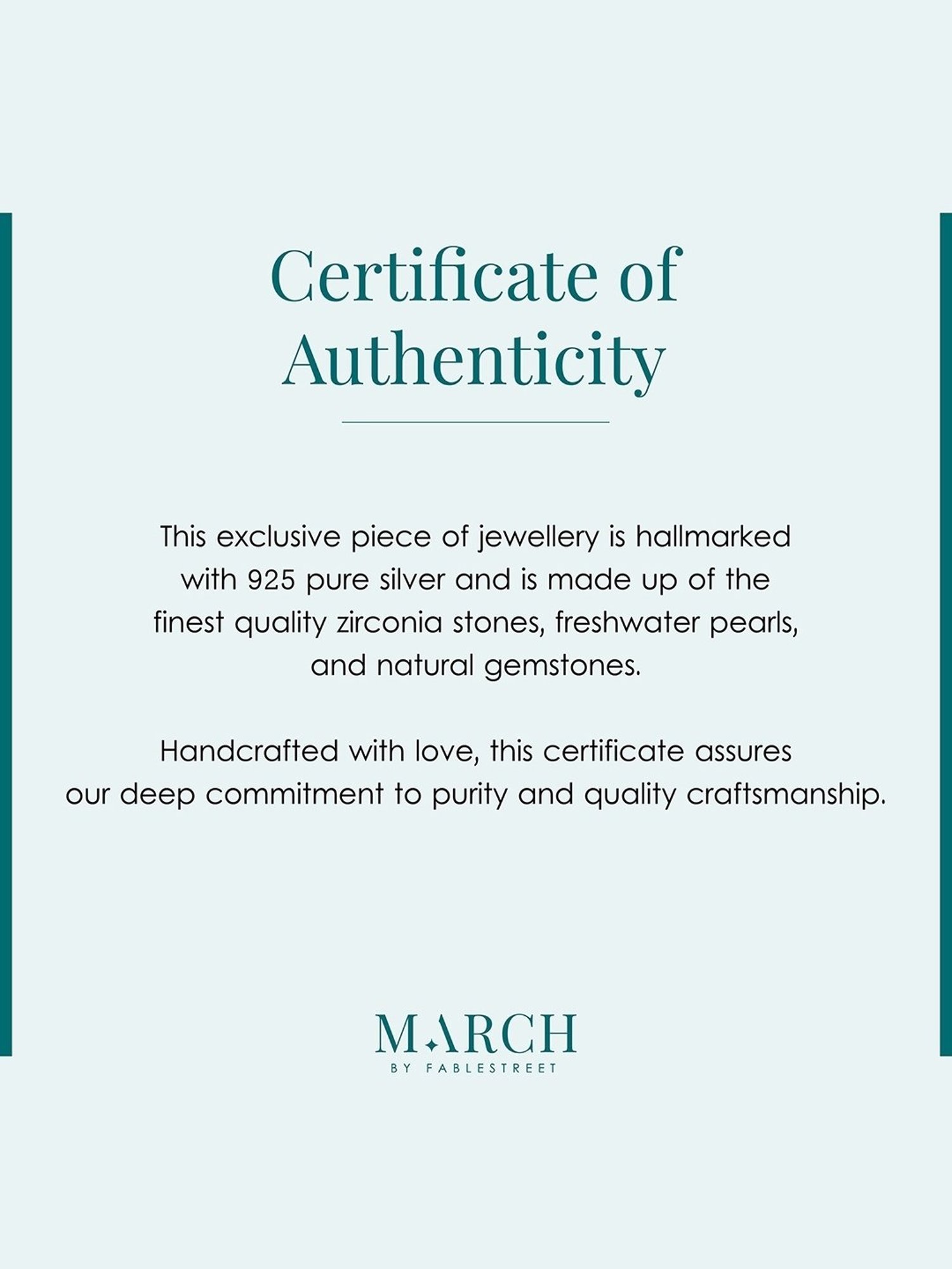 March by FableStreet 92.5 Sterling Silver Dangling Hearts Bracelet for Women