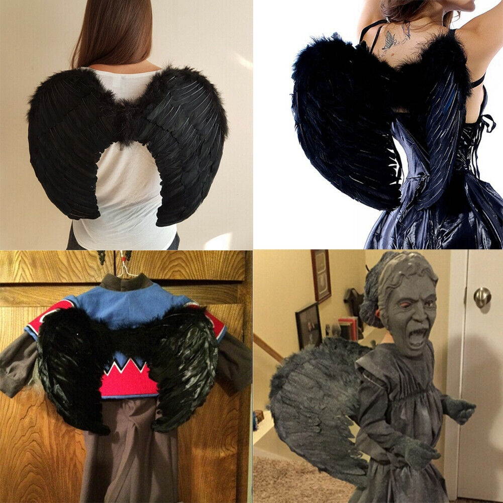 Angel Feather Wings Cosplay Christmas Fancy Dress Costume Event for Kids Adults