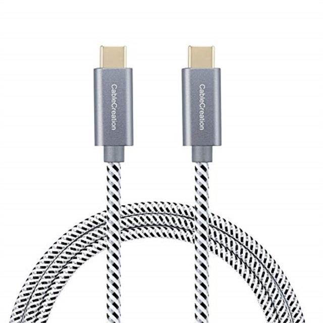 USB Type C-C Cable , CableCreation 10FT Braided USB 2.0 Type C (USB-C) to Type C Data Charging Cable(3A), for New Macbook 12 inches, Chromebook Pixel, Nexus 5/6p, Lumia 950/950XL & more (Gray)