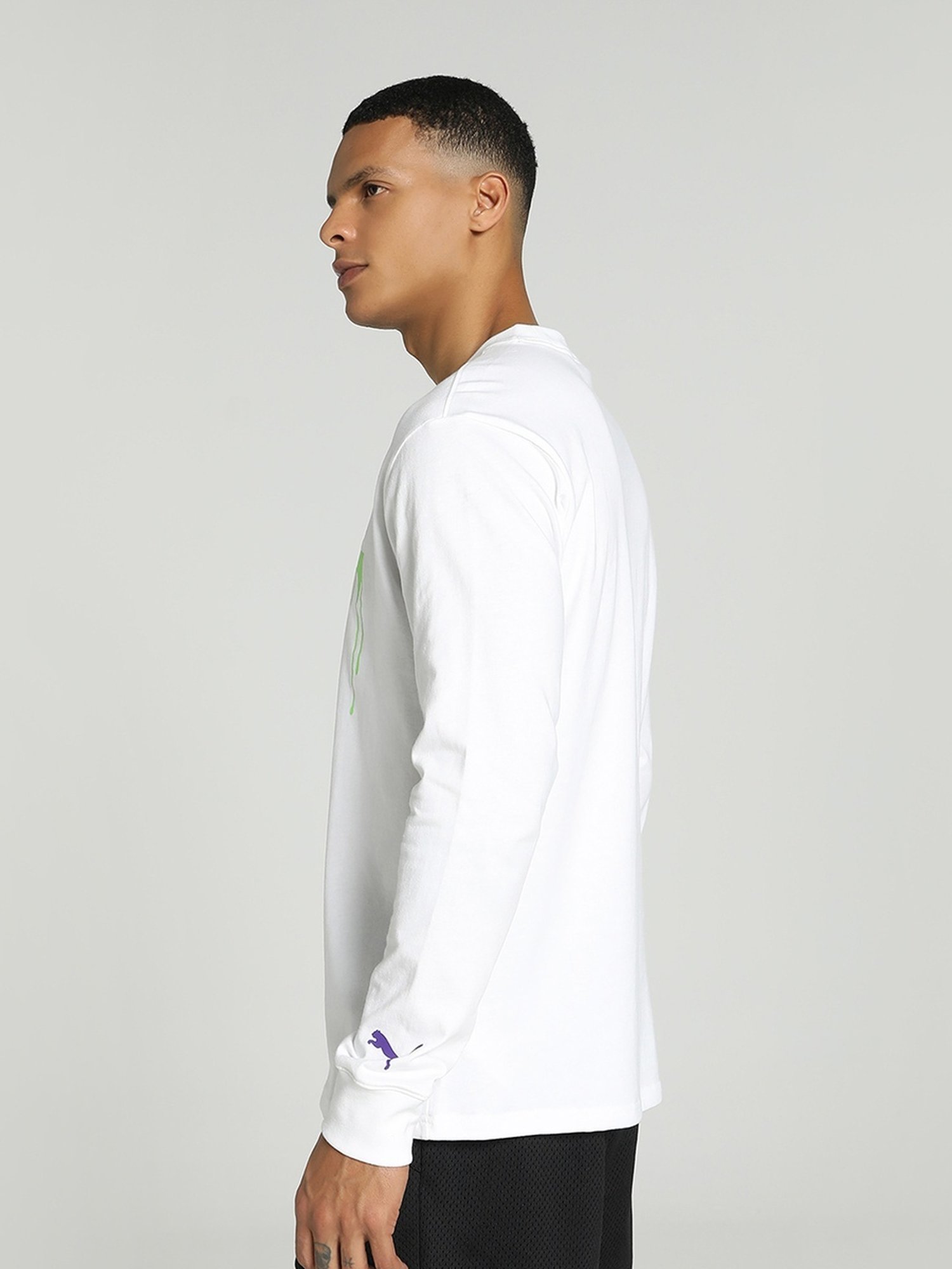 Puma MELO White Regular Fit Printed Sports T-Shirt