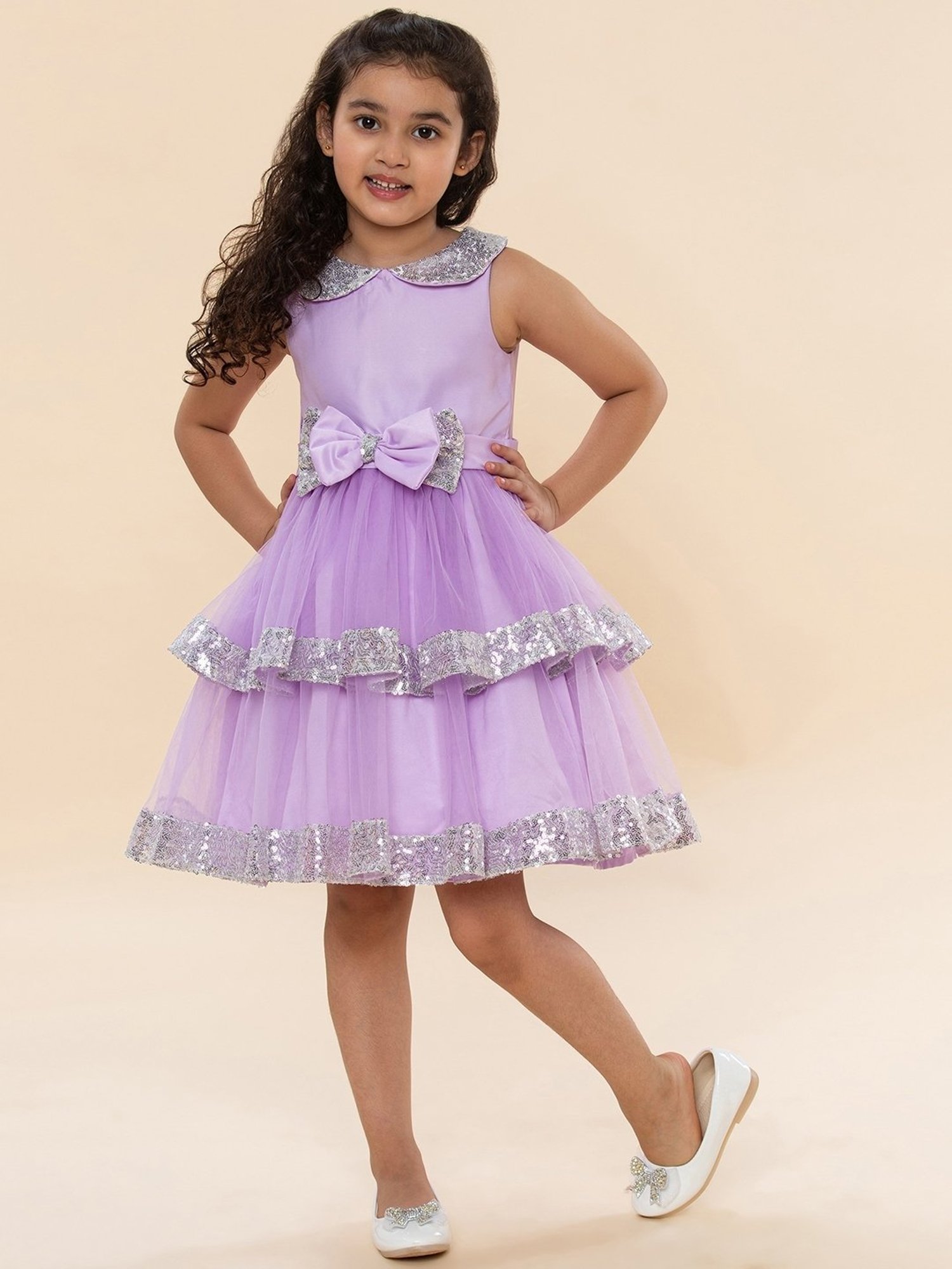 A.T.U.N. Kids Mauve Sequence Avery Dress
