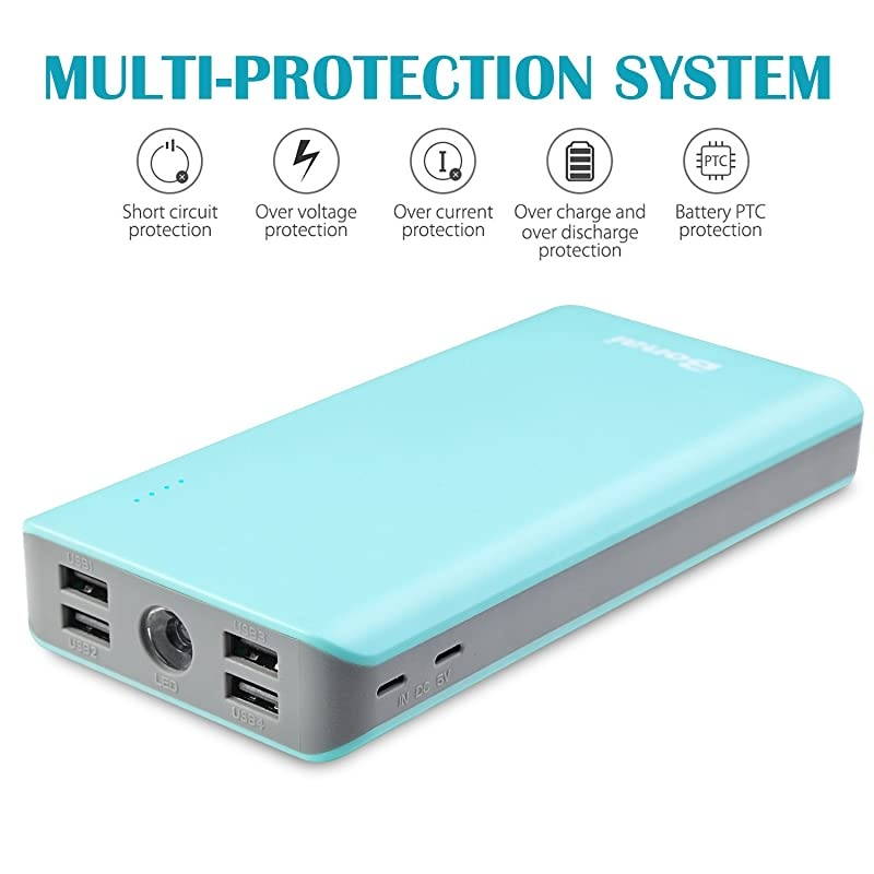 Portable Charger 30000mAh, (Huge Capacity)(Flashlight)(Outdoor) 5.6A Output External Battery Pack, 4A Input High-Speed Charging Technology, Power Bank Compatible with iPhone iPad Samsung-Black