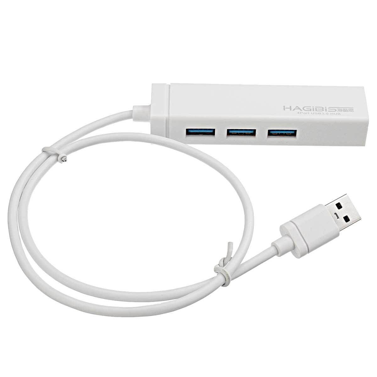 Usb3.0 splitter 0.3m 0.6m 1.2m one for four usb extended porous interface set line hub notebook HUB high speed - White 0.6m