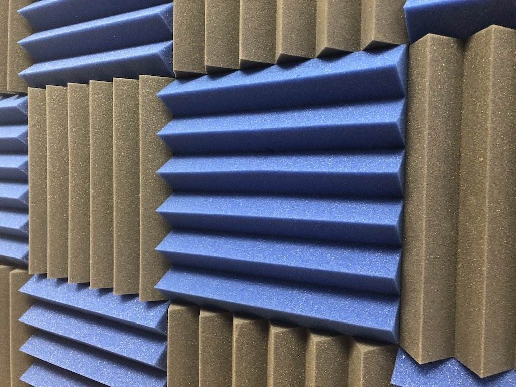 Soundproof Store, 2x12x12-12PK Acoustic Wedge Soundproofing Studio Foam, BLUE/CHARCOAL