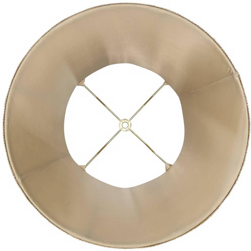 Springcrest Ivory Brocade Large Lamp Shade 10" Top x 17" Bottom x 11" High (Spider) Replacement with Harp and Finial