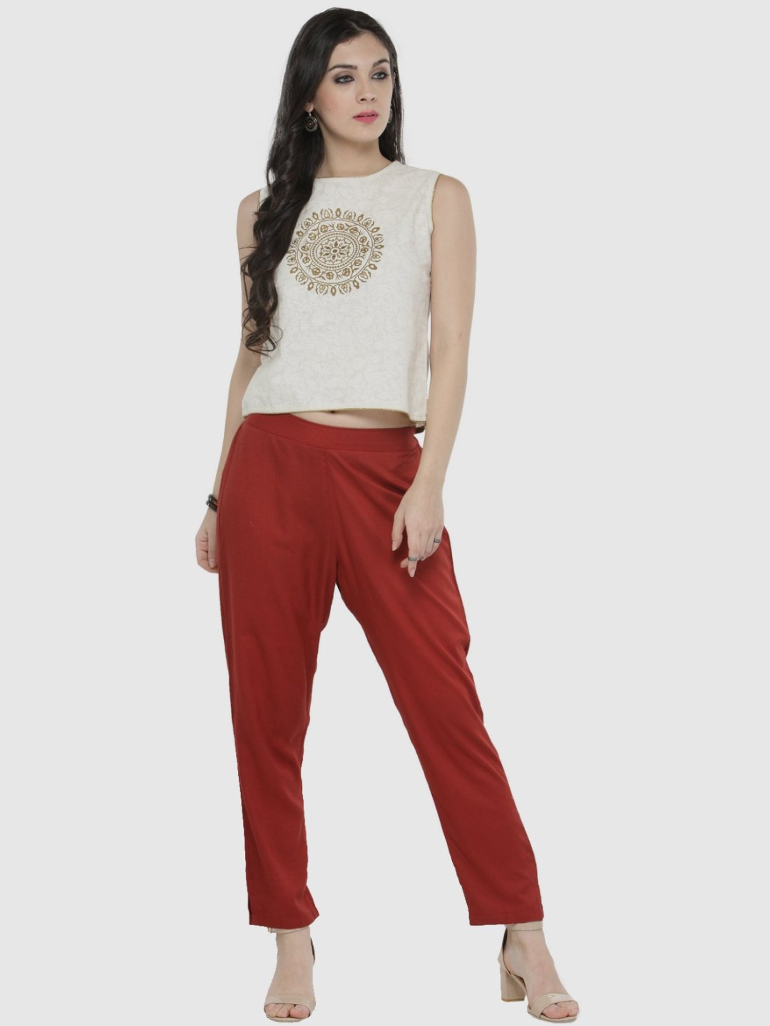 KSUT Rust Regular Fit Pants