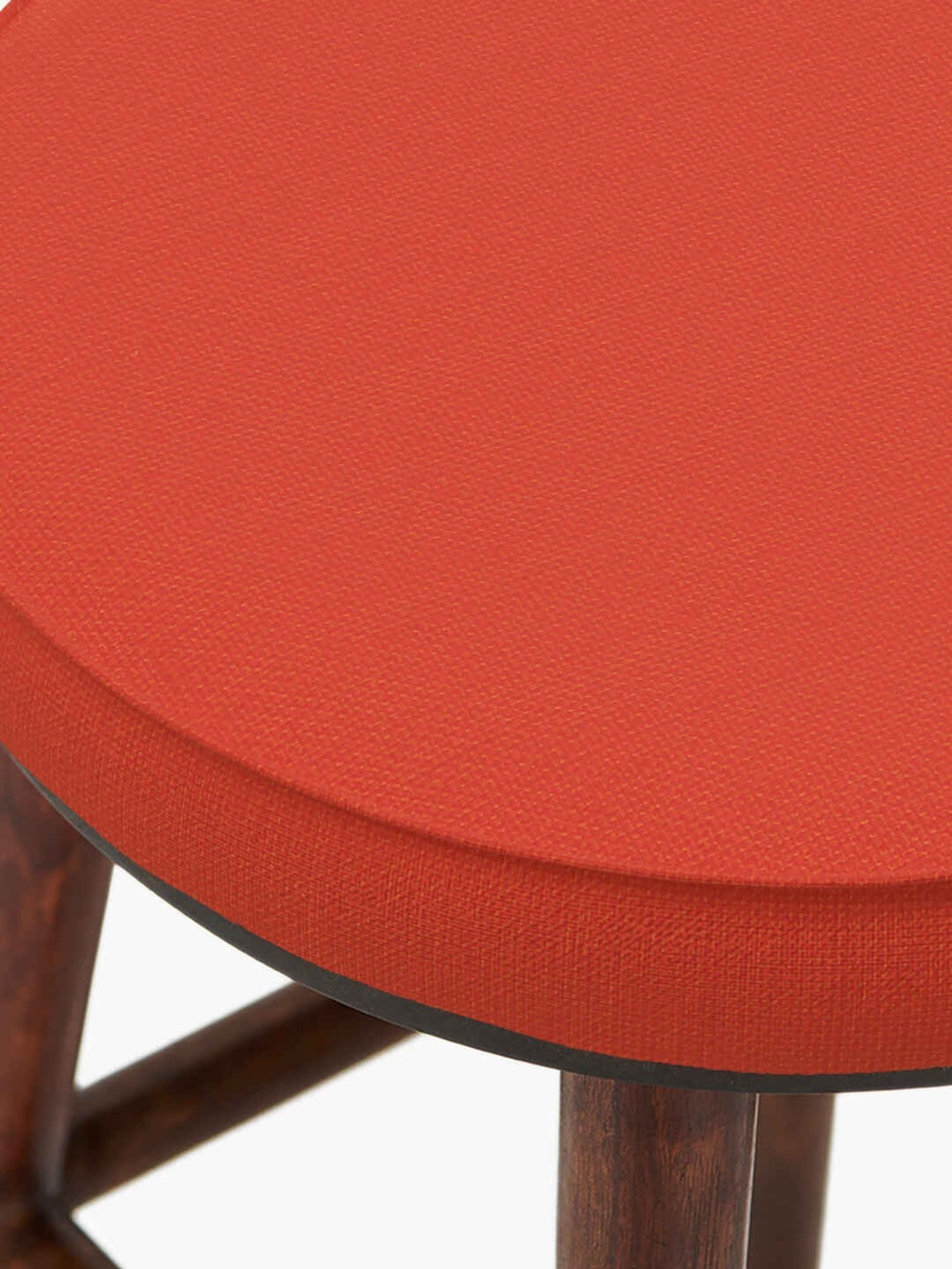 Chumbak English Carribean Solid Coral Orange Wood Cafe Stool