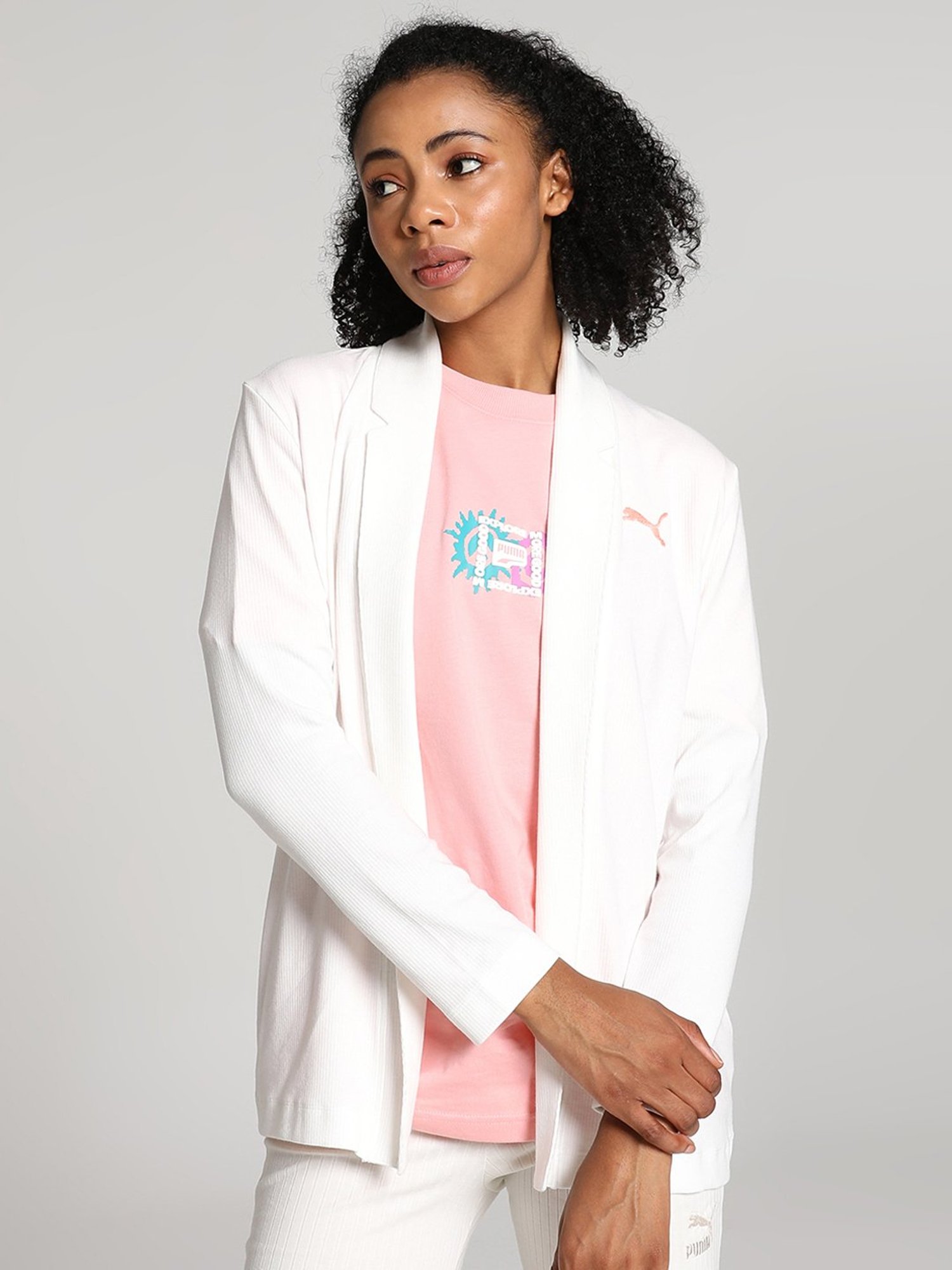 Puma White Cotton Shrug