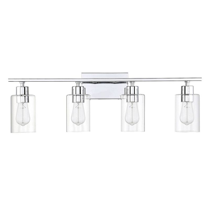 4 Light Bath Sconce with Glass Polished Chrome - Aurora Lighting
