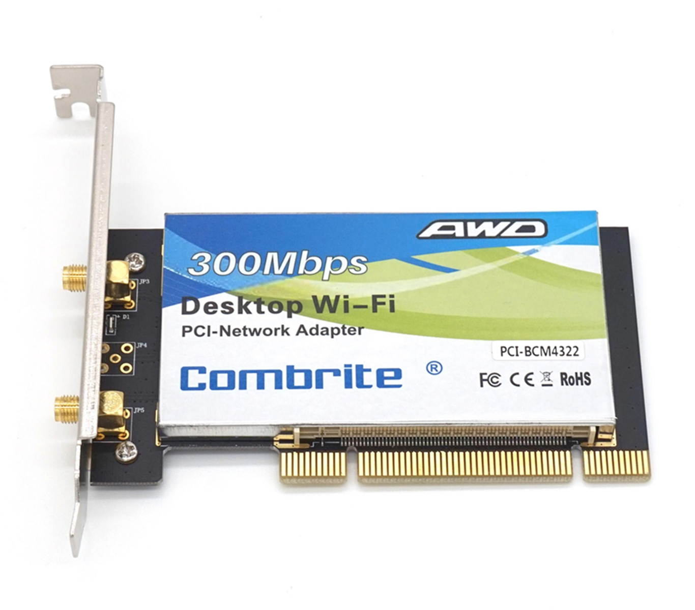 BCM4322 300Mbps 2.4G Wireless Wlan Wifi PCI Card Desktop Adapter With 6dBi wifi Antenna High Speed