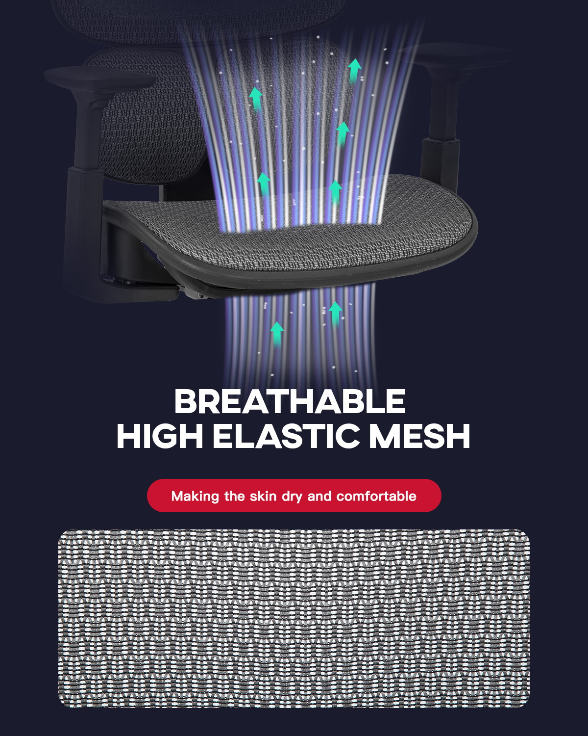 Office Chair Desk Chair Computer Chair with Arms Lumbar Support Swivel Rolling Ergonomic High Back Mesh Task Chair for Men(Grey)