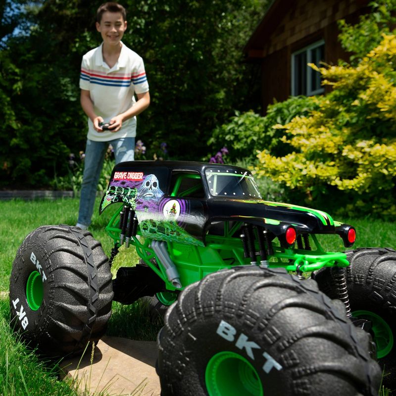 Monster Jam Official Mega Grave Digger All-Terrain Remote Control Monster Truck with Lights - 1:6 Scale