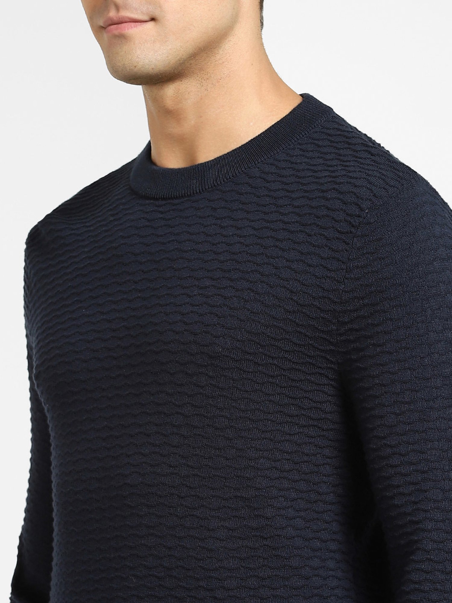 SELECTED HOMME Sky Captain Cotton Regular Fit Texture Sweater
